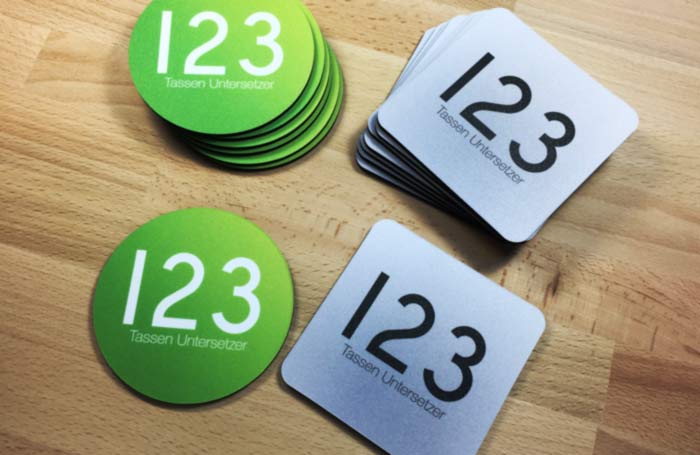 Untersetzer Muster rund und quadratisch